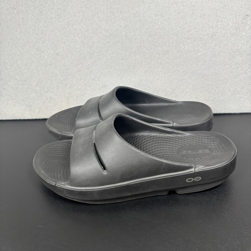 Oofos OOahh Recovery Slides Black Mens 7 Womens 9 Arch Support Comfort Sandals
